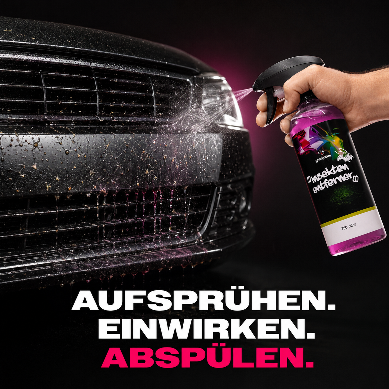 Insekten vom Auto entfernen – löst eingebrannte Reste ohne Schrubben