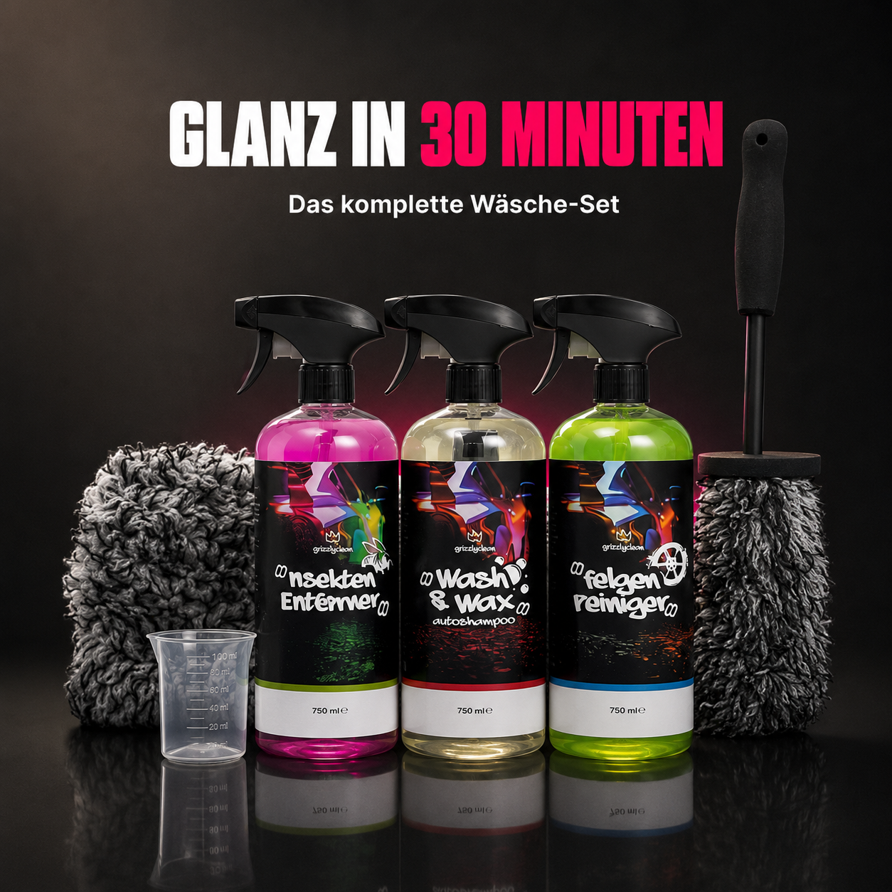 GrizzlyClean Autopflege Glanz Wäsche Set