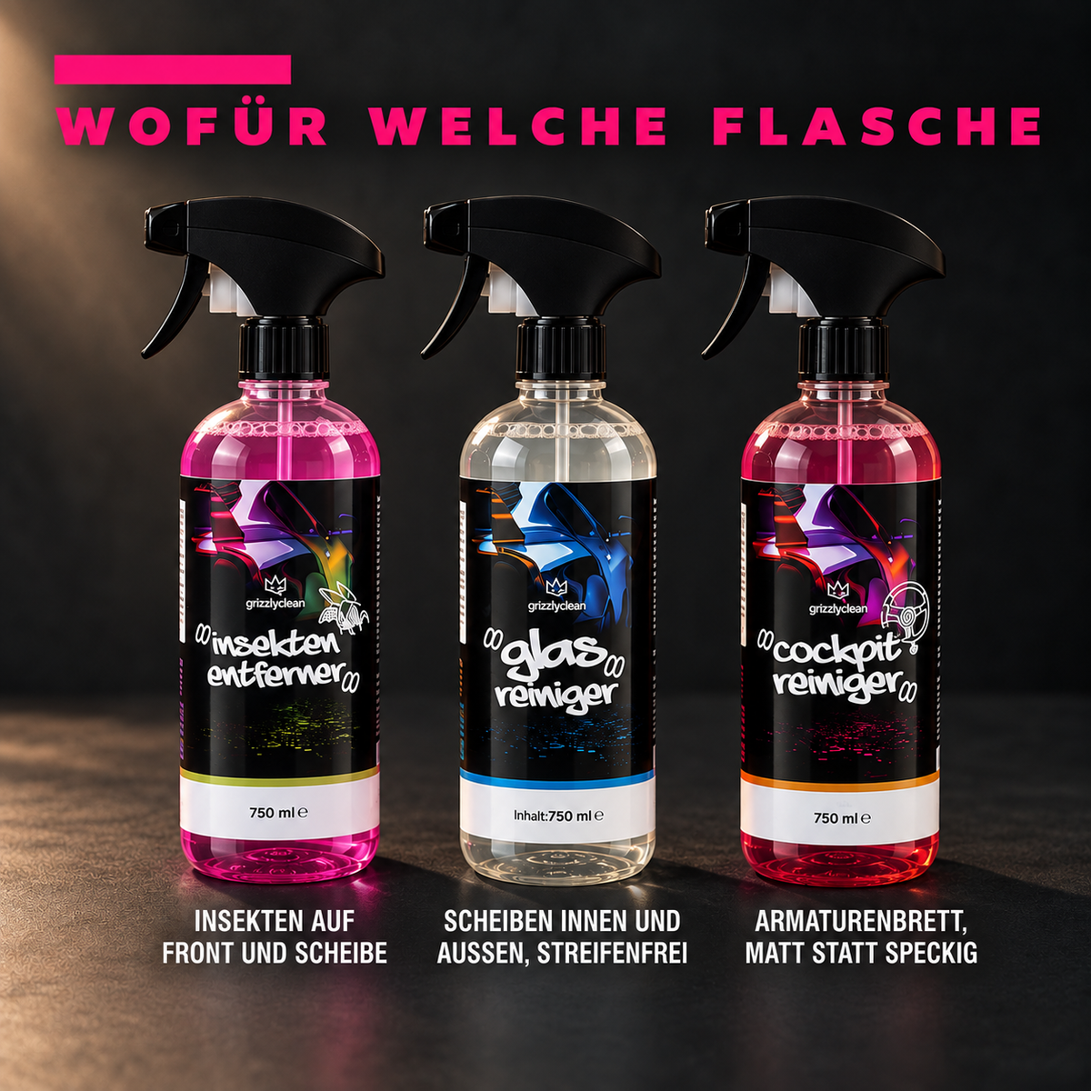 Auto Reinigungs Set ohne Wasser, 9 Teile