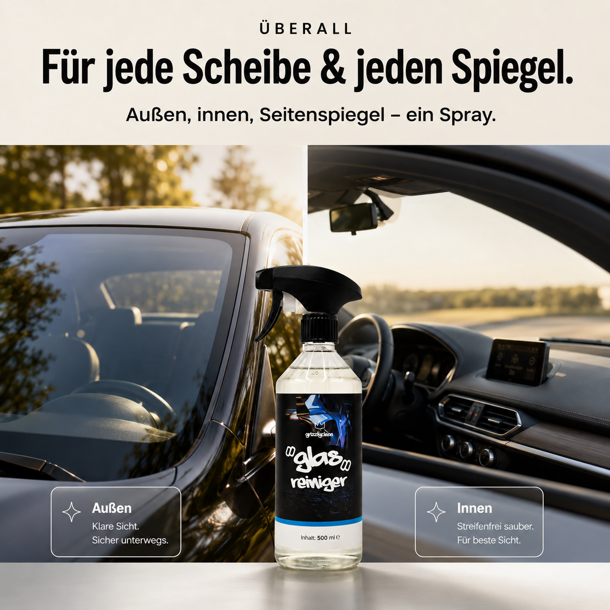 Autoglasreiniger – Scheiben streifenfrei reinigen, ammoniakfrei