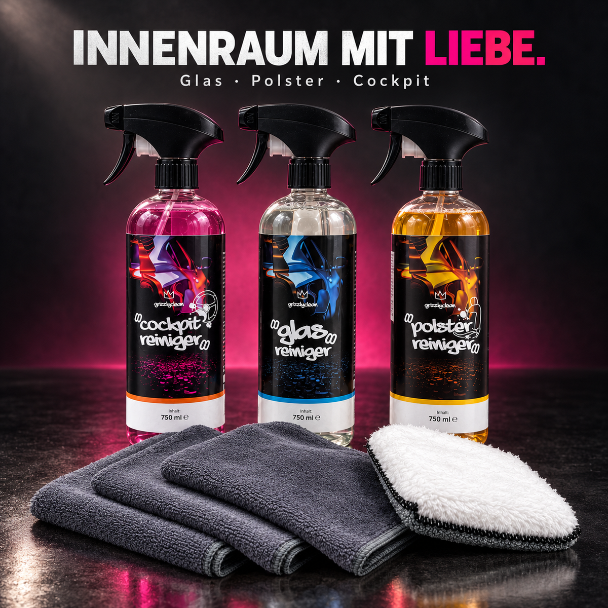 Innenraumreiniger Set Stoff, 7 Teile
