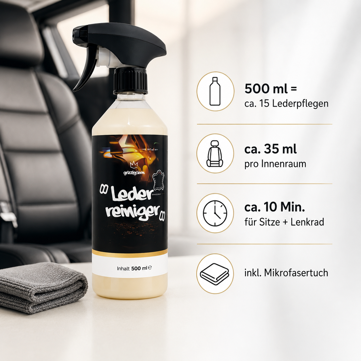 Lederreiniger Auto – Ledersitze tiefenrein & schonend reinigen