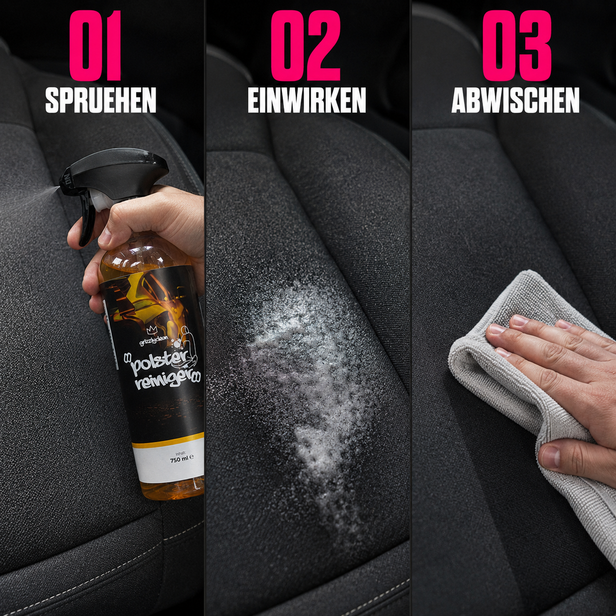 Polsterreiniger Auto – Autositze & Teppich reinigen ohne Ränder