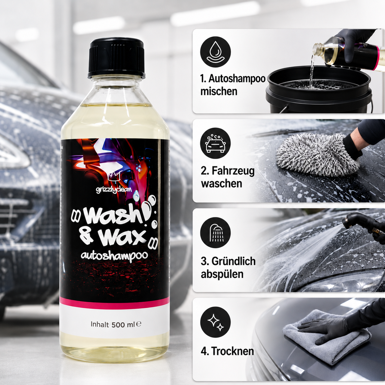 Autoshampoo mit Wachs – lackschonende Tiefenreinigung & Glanz in einem Gang