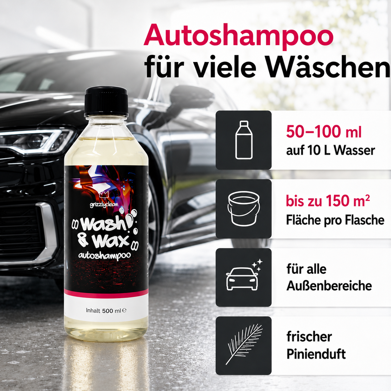 Autoshampoo mit Wachs – lackschonende Tiefenreinigung & Glanz in einem Gang