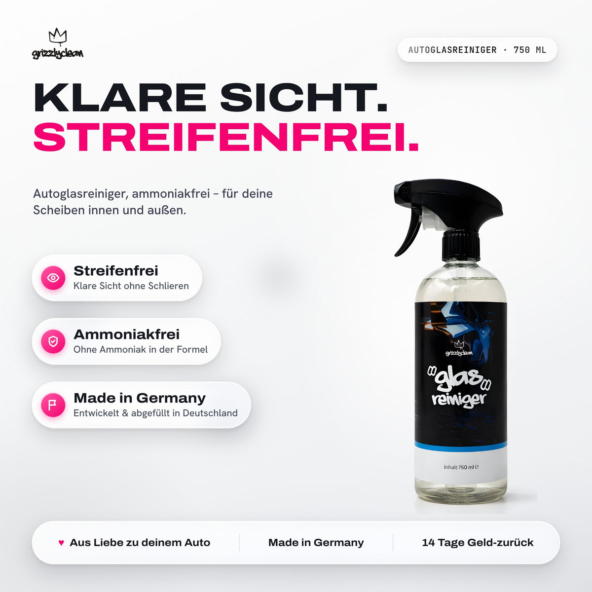 Autoglasreiniger – Scheiben streifenfrei reinigen, ammoniakfrei