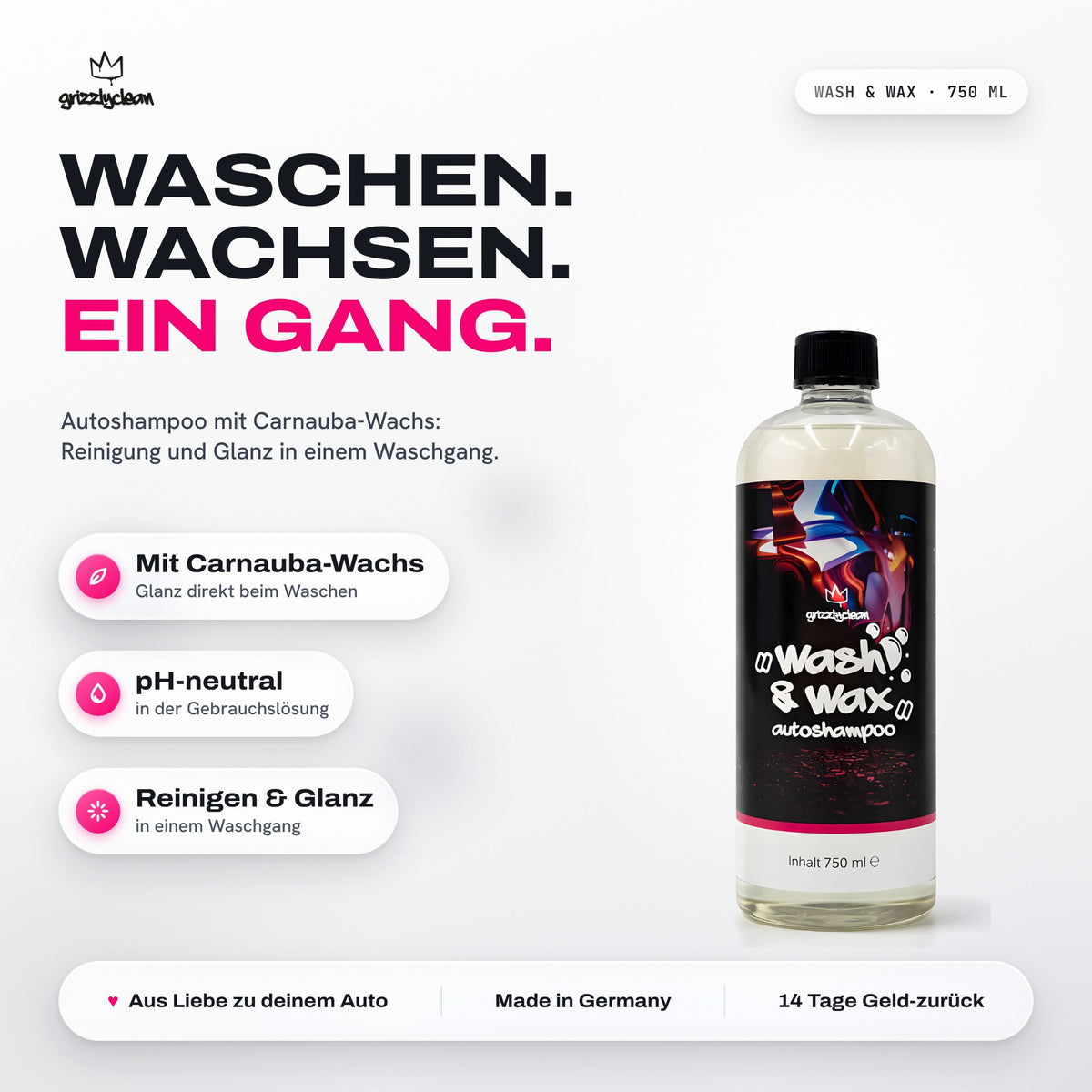 Autoshampoo mit Wachs – lackschonende Tiefenreinigung & Glanz in einem Gang