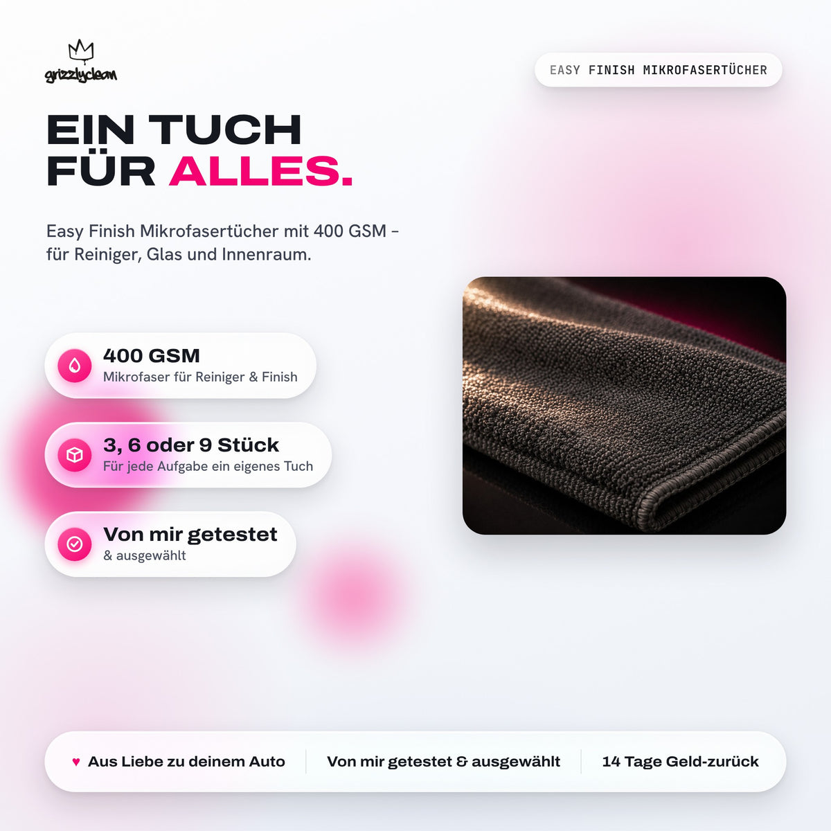 GrizzlyClean Easy Finish Microfasertücher