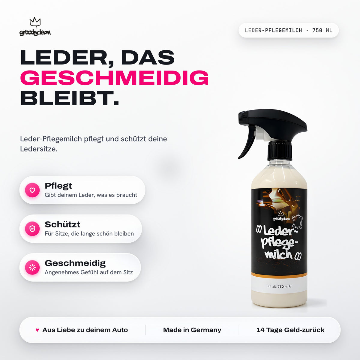 Leder-Pflegemilch Auto – Ledersitze pflegen, schützen & geschmeidig halten