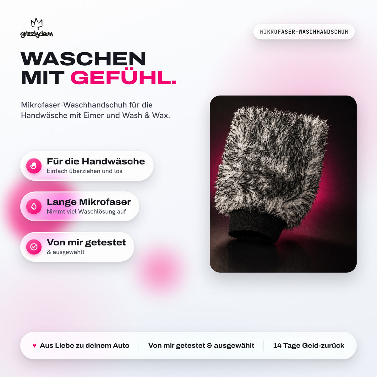 GrizzlyClean Mikrofaser Waschhandschuh