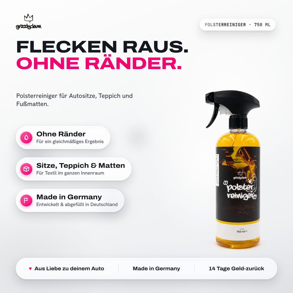 Polsterreiniger Auto – Autositze & Teppich reinigen ohne Ränder